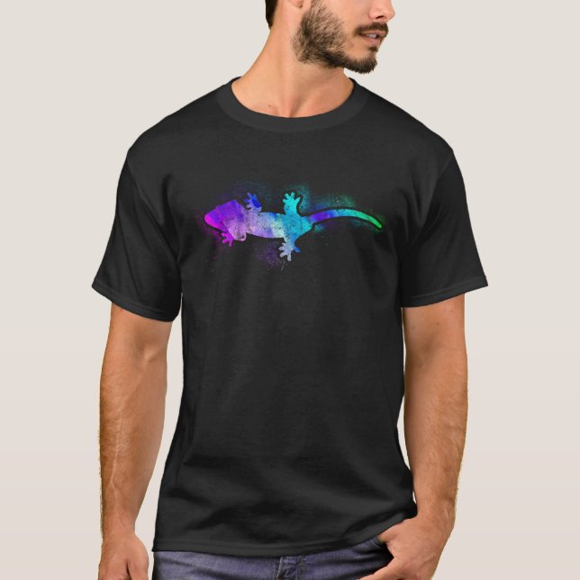 Crested Gecko Watercolor T-Shirt (Front)