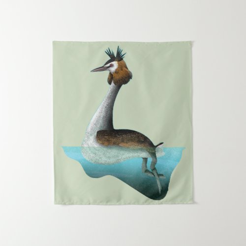 Crested Grebe Tapestry