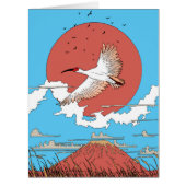 Crested Ibis in Flight (Front)