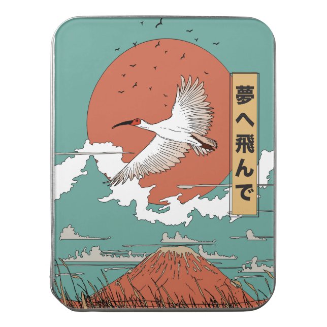 Crested Ibis in Flight Jigsaw Puzzle (Lid Vertical)