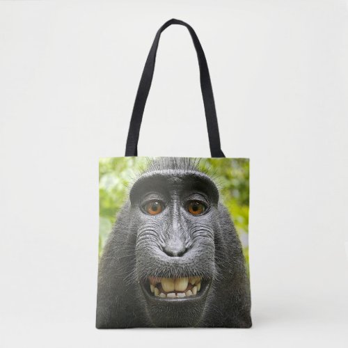 Crested Macaque Monkey Tote Bag