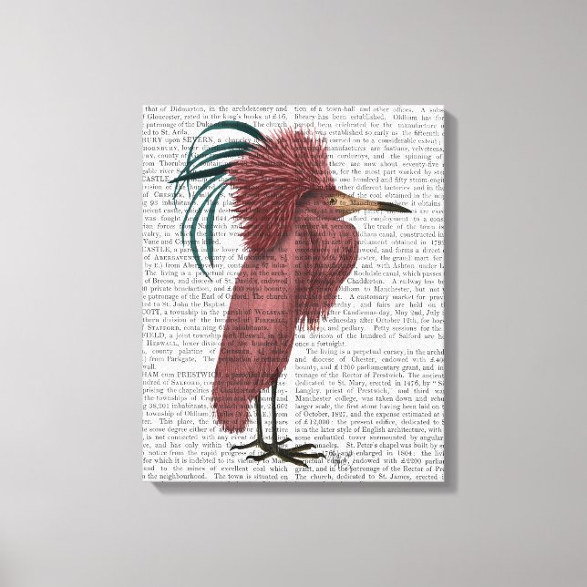 Crested Marsala Bird Canvas Print (Front)