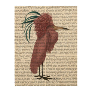 Crested Marsala Bird Wood Wall Decor