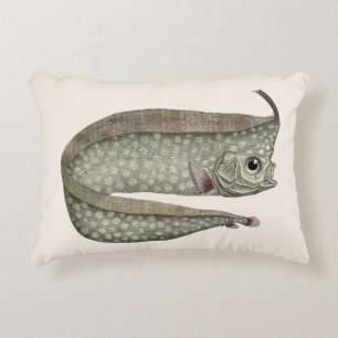Crested Oarfish Fish, Vintage Marine Aquatic Life Accent Pillow