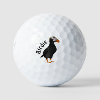 Crested Puffin Standing Golf Balls