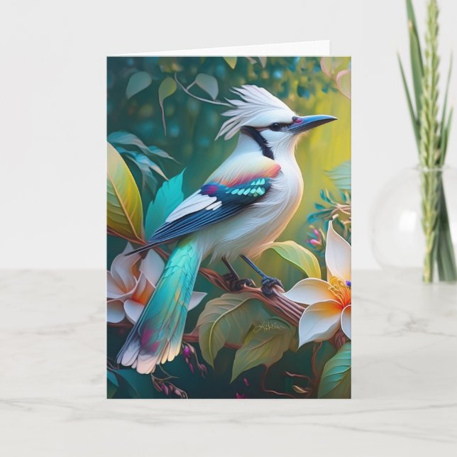 Crested Teal Winged Jay Card (Front)