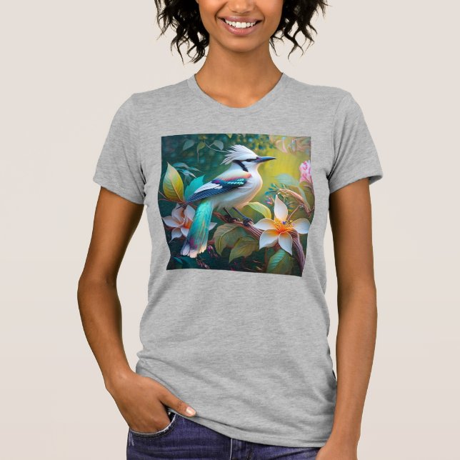 Crested Teal Winged Jay T-Shirt (Front)
