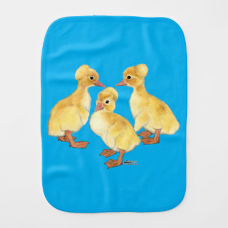 Crested White Ducklings Baby Burp Cloth