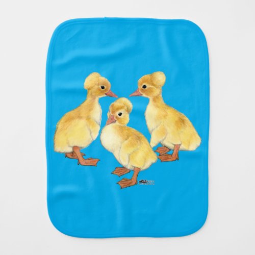 Crested White Ducklings Baby Burp Cloth
