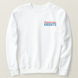 Crestview Knights Embroidered White Sweatshirt