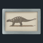 Cretaceous Dinosaur Ankylosaurus Belt Buckle<br><div class="desc">This illustration by Richard H. Fay features the Late Cretaceous armored dinosaur known as Ankylosaurus.  Along with armor plates,  this 6-8 meter long herbivore sported a knobbed tail that formed a formidable-looking club.</div>
