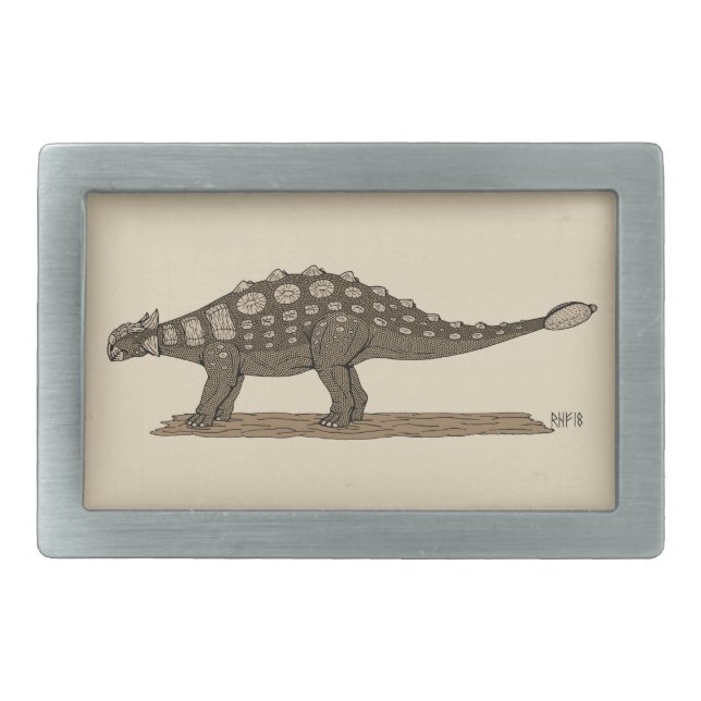 Cretaceous Dinosaur Ankylosaurus Belt Buckle (Front)
