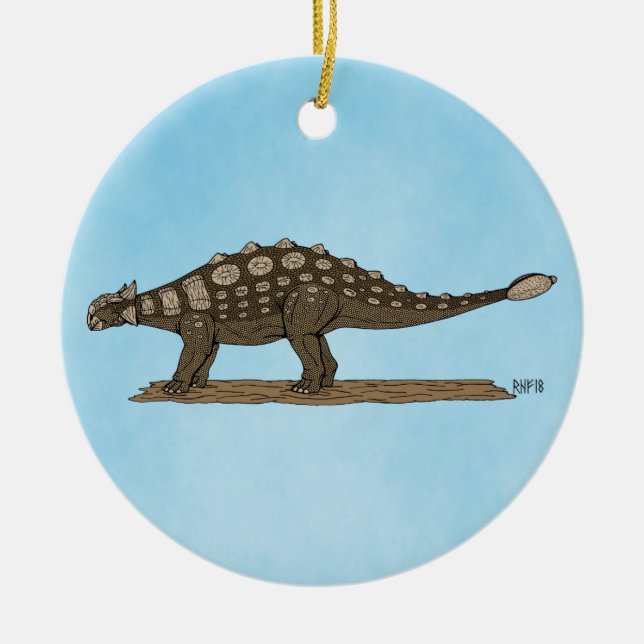 Cretaceous Dinosaur Ankylosaurus Ceramic Ornament (Front)