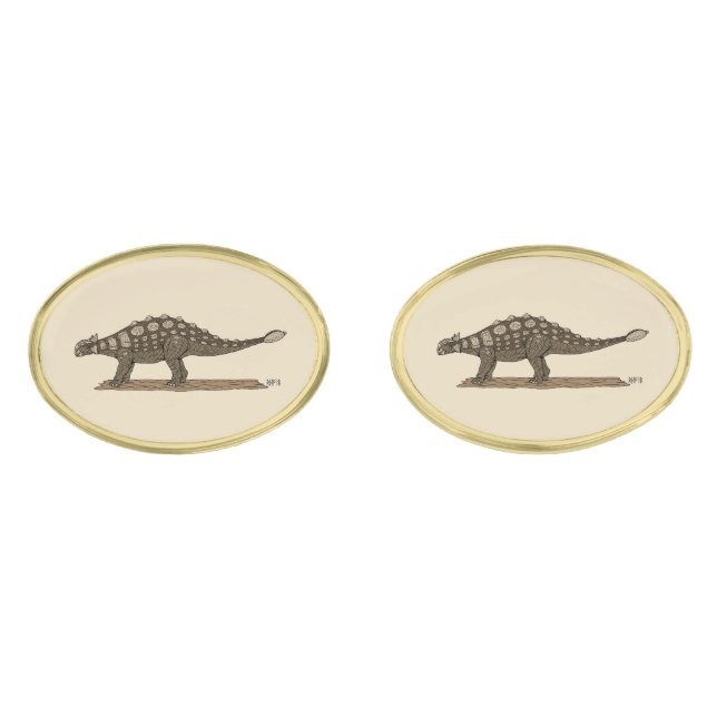 Cretaceous Dinosaur Ankylosaurus Cufflinks (Front)