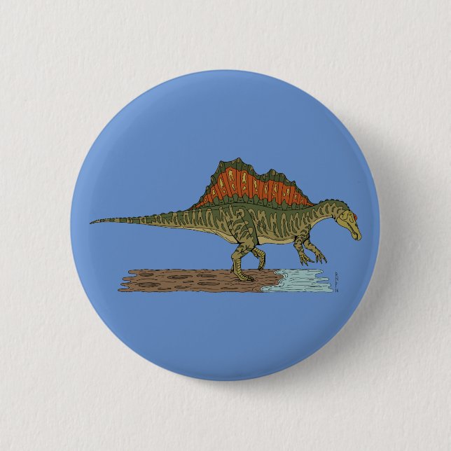 Cretaceous Dinosaur Spinosaurus Button (Front)