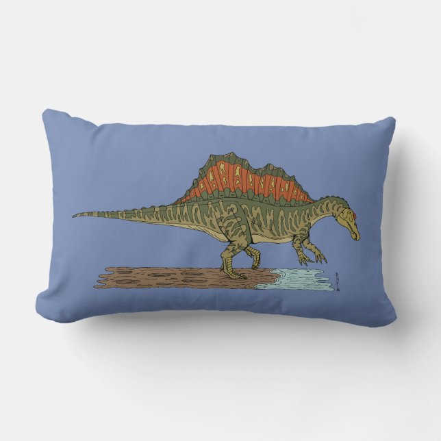Cretaceous Dinosaur Spinosaurus Lumbar Pillow (Front)