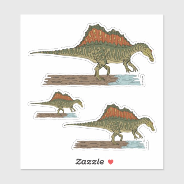 Cretaceous Dinosaur Spinosaurus Sticker (Sheet)