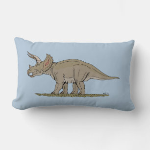 Cretaceous Dinosaur Triceratops Lumbar Pillow