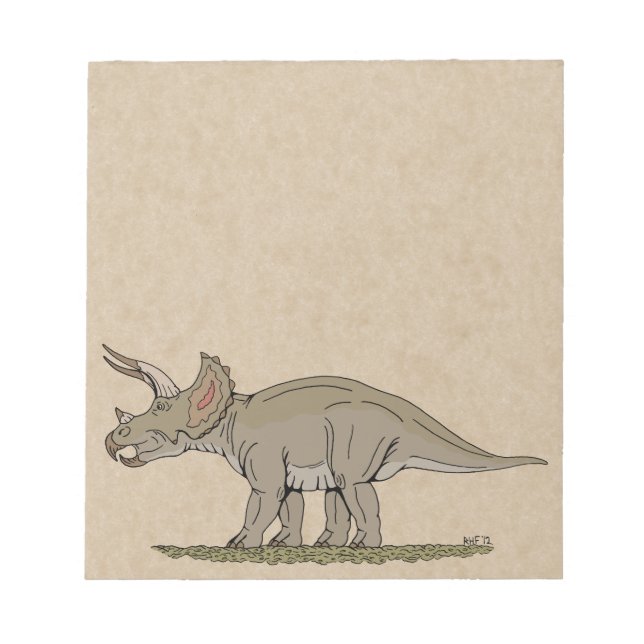 Cretaceous Dinosaur Triceratops Notepad (Front)