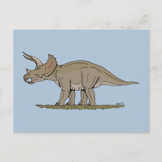 Cretaceous Dinosaur Triceratops Postcard (Front)