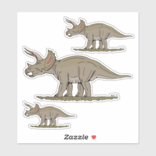 Cretaceous Dinosaur Triceratops Sticker
