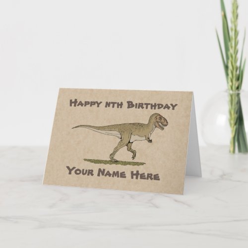 Cretaceous Dinosaur Tyrannosaurus Birthday Card