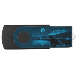 'Cretaceous night sky' USB Swivel Flash Drive