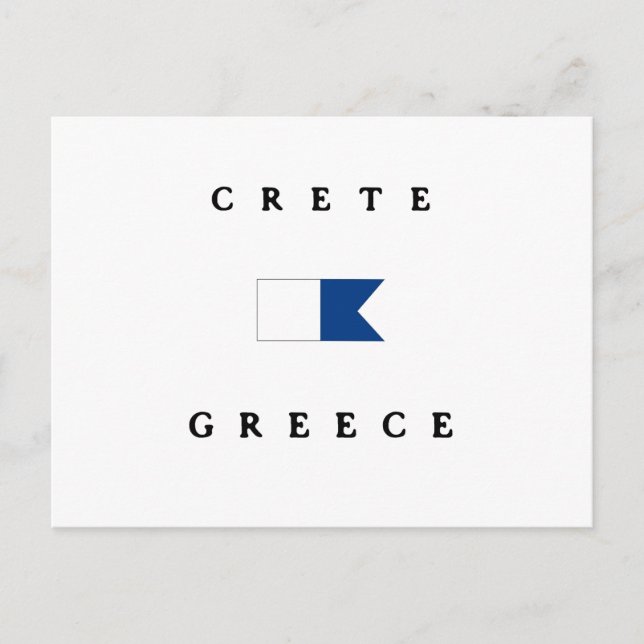 Crete Greece Alpha Dive Flag Postcard (Front)