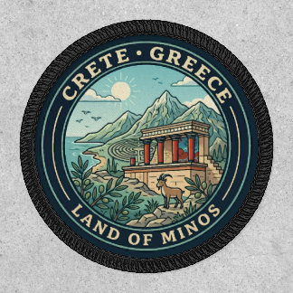 Crete Greece Illustration Travel Art Badge