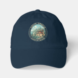 Crete Greece Illustration Travel Art Badge Youth Dad Hat