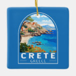 Crete Greece Travel Art Vintage Ceramic Ornament
