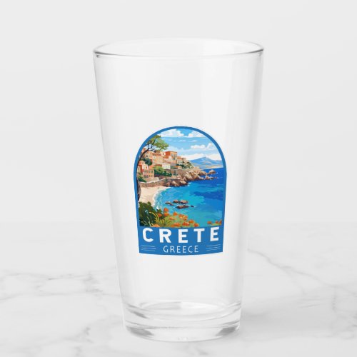 Crete Greece Travel Art Vintage Glass