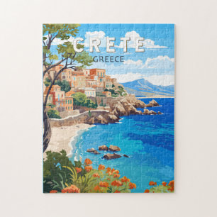Crete Greece Travel Art Vintage Jigsaw Puzzle