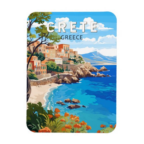 Crete Greece Travel Art Vintage Magnet