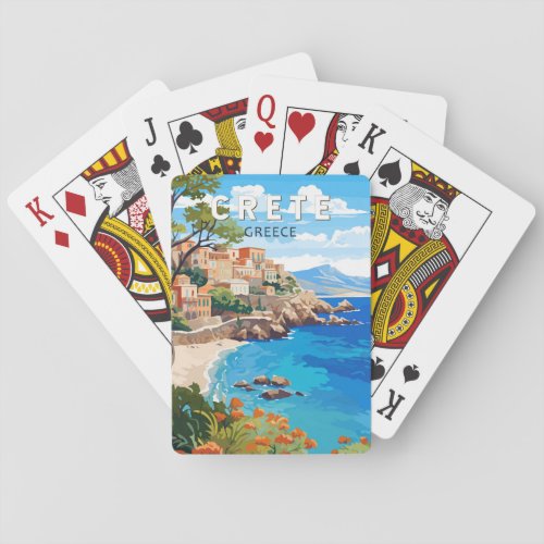 Crete Greece Travel Art Vintage Poker Cards