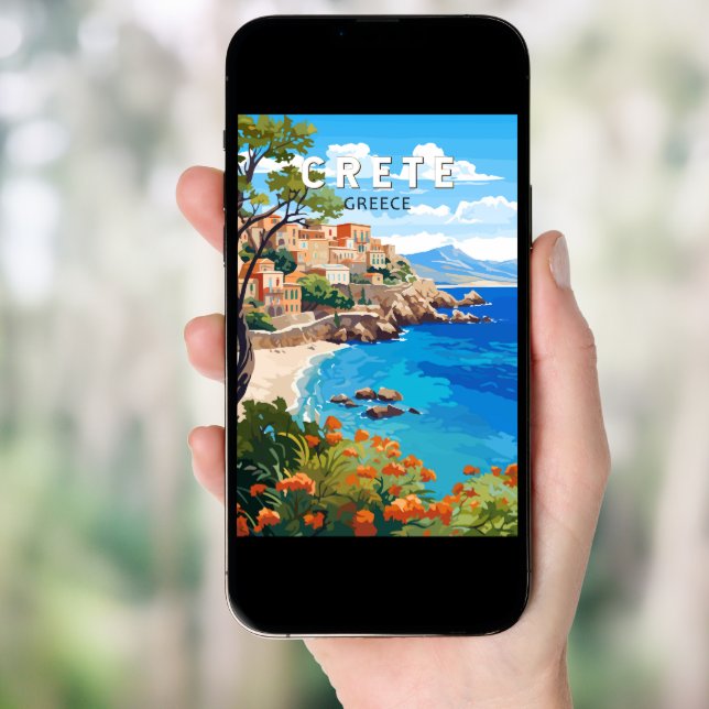 Crete Greece Travel Art Vintage Poster (Front Digital)