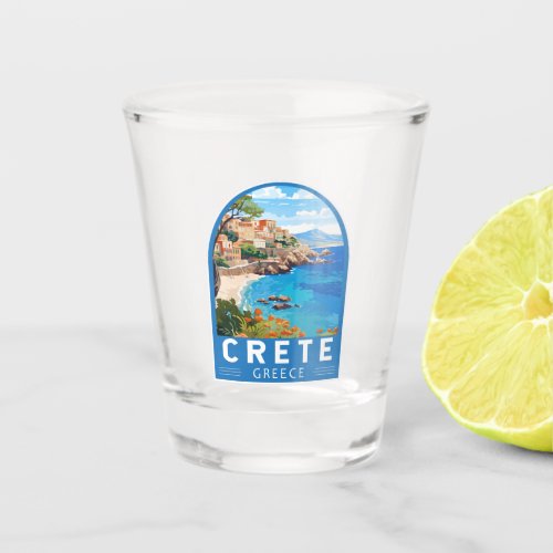 Crete Greece Travel Art Vintage Shot Glass