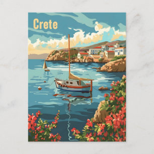 Crete Greece Vintage Postcard