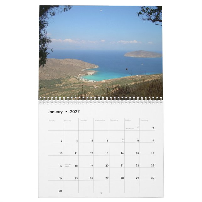 CRETE, GREECE Wall Calendar (Jan 2027)