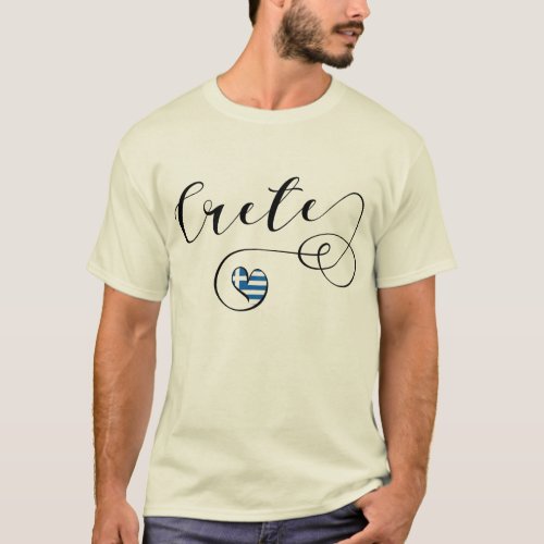 Crete Heart Flag Greece Cretan T_Shirt