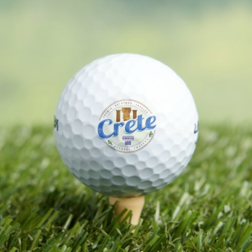 Crete Island Greece Retro Vintage Holiday Souvenir Golf Balls