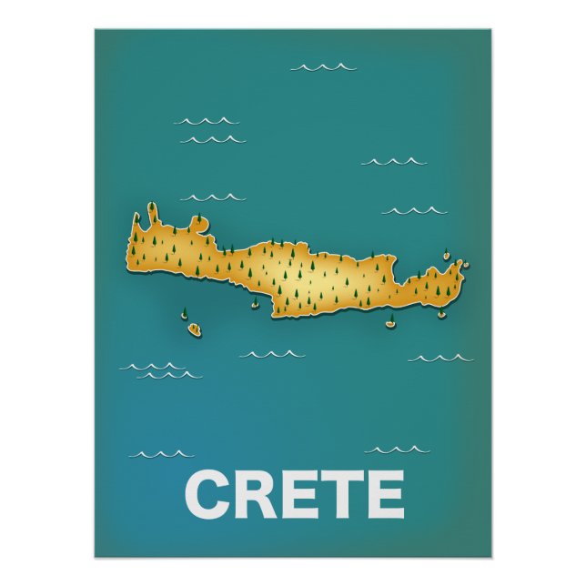 Crete map travel poster (Front)
