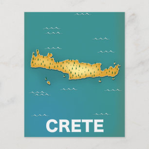 Crete map travel poster flyer