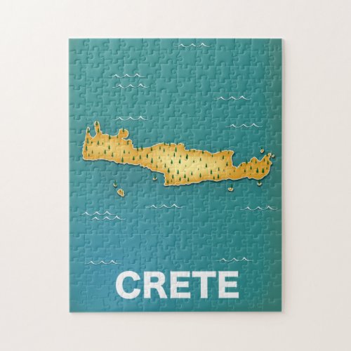 Crete map travel poster jigsaw puzzle