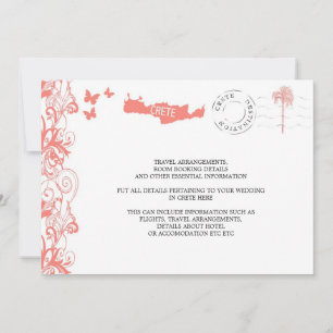 Crete Wedding Travel Information Invitation