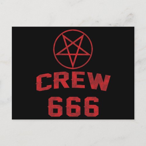 Crew 666 Pentagram Postcard