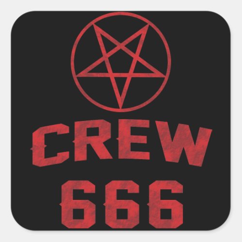 Crew 666 Pentagram Square Sticker