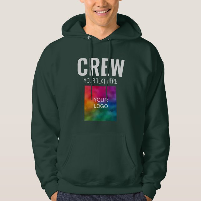 Crew Add Logo Text Here Mens Double Sided Print Hoodie (Front)