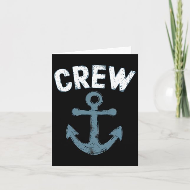Crew Anchor Nautical Boat Sailing Seafarers Ocean  Card (Front)