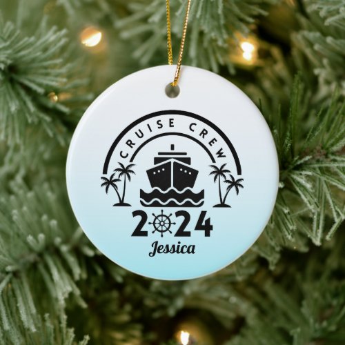 crew ceramic ornament